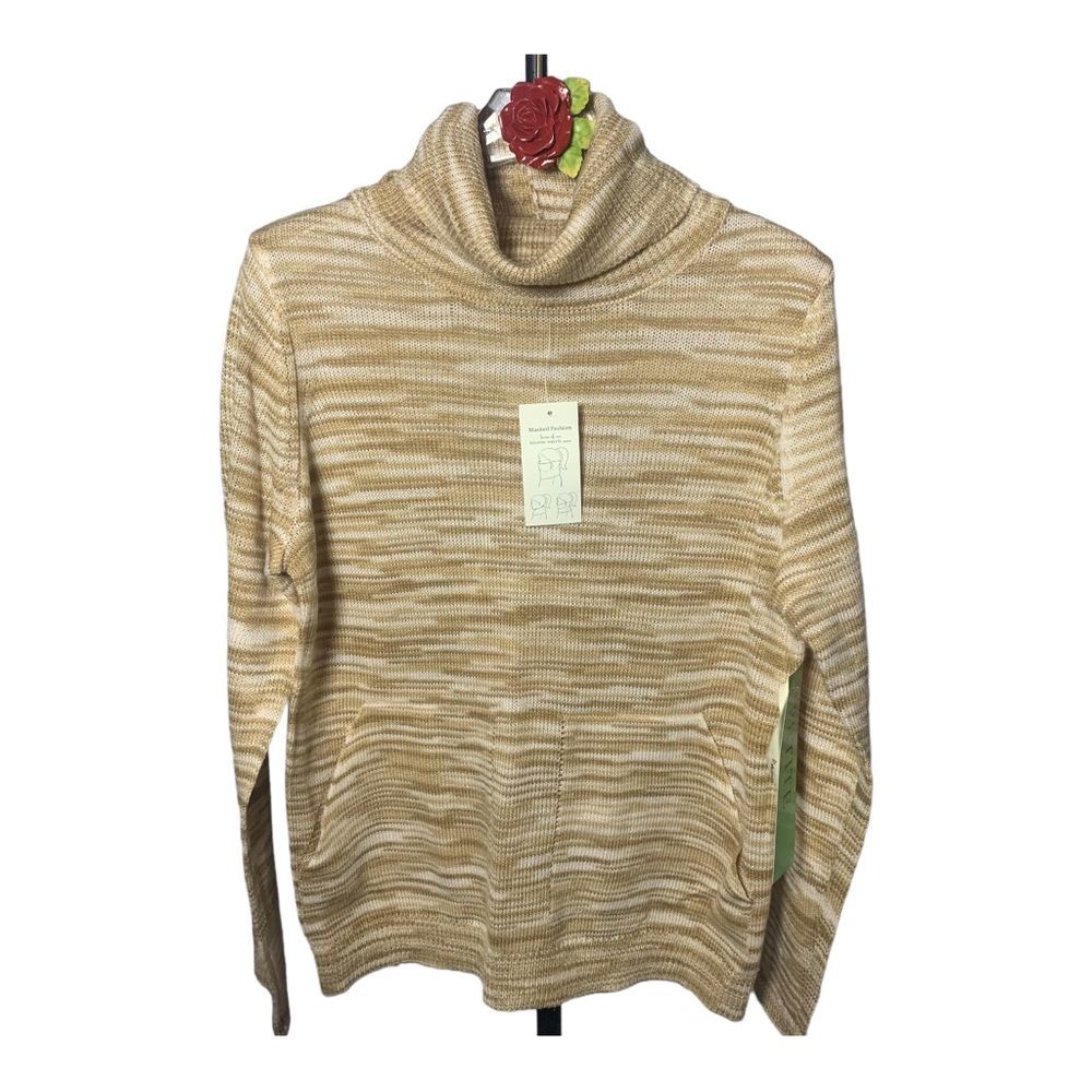 OVLA Mock Neck Mask Fashion Long Sleeves Top Petite M Turtleneck